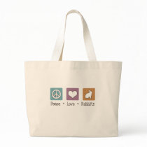 Peace Love Rabbits Canvas Bags