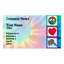 Peace, Love, Raccoons Business Card Templates