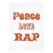 PEACE LOVE RAP PERSONALIZED ANNOUNCEMENT
