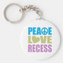 Peace Love Recess Key Chain