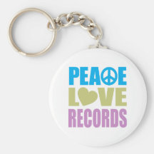Peace Love Records Key Chains