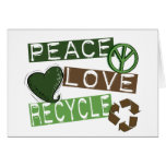 PEACE LOVE RECYCLE 2 Tees & Apparel Greeting Cards