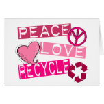 PEACE LOVE RECYCLE 3 T-Shirts & Gifts Greeting Card
