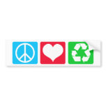 Peace Love Recycle bumper stickers