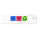 Peace Love Recycle bumper stickers
