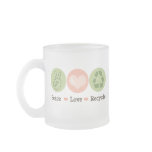 Peace Love Recycle Frosted Mug