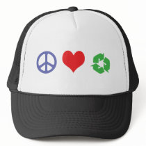 Peace Love Recycle Hat