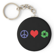 Peace Love Recycle Key Chain