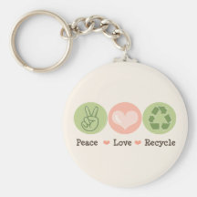 Peace Love Recycle Key Chain