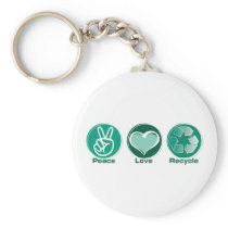Peace Love Recycle Key Chains