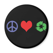 Peace Love Recycle Magnet