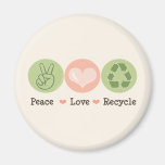 Peace Love Recycle Magnet