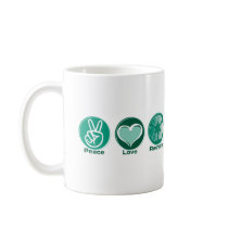 Peace Love Recycle Mugs