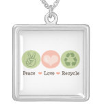 Peace Love Recycle Necklace