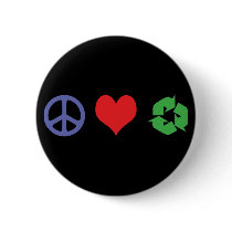 Peace Love Recycle Pin