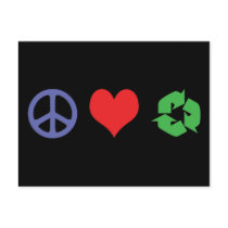 Peace Love Recycle Postcard
