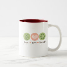 Peace Love Recycle Recycling Mug