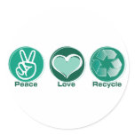 Peace Love Recycle stickers