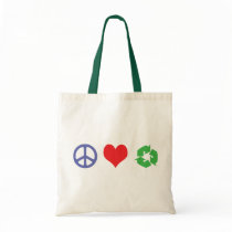 Peace Love Recycle Tote Bag
