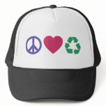 Peace, Love, Recycling hats