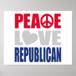 Peace Love Republican Poster