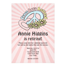 Peace Love Retired Invitation