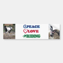 Peace Love Riding Bumper Sticker