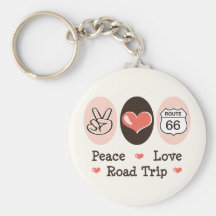 Peace Love Road Trip Route 66 Key Chain