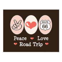 Peace Love Road Trip Route 66 Postcard