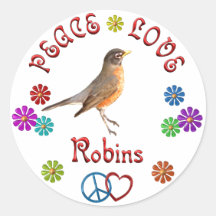 Peace Love ROBINS Stickers
