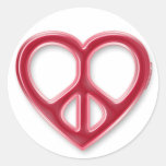 Peace & Love Round Stickers