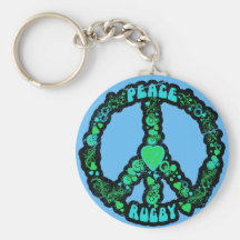 Peace love Rugby Key Chain
