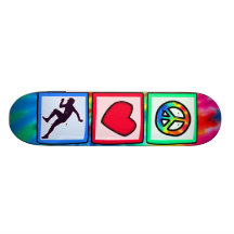 Peace, Love, Run Custom Skateboard