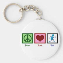 Peace Love Run Key Chain
