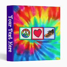 Peace, Love, Running 3 Ring Binders