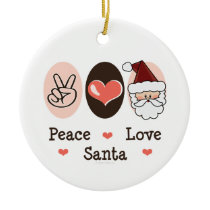 Peace Love Santa Ornament ornaments
