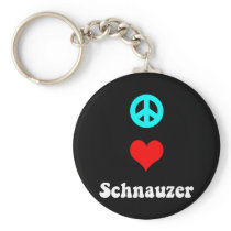 Peace love Schnauzer Keychains