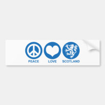 Peace Love Scotland Bumper Sticker