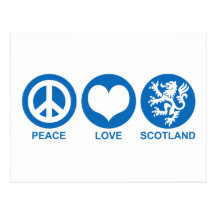 Peace Love Scotland Post Cards