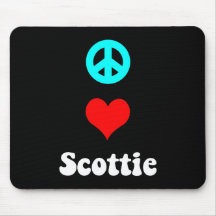 Peace love Scottie Mouse Pads
