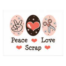 Peace Love Scrap Scrapbooking Postcard Stationery