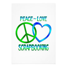 Peace Love SCRAPBOOKING Personalized Announcement