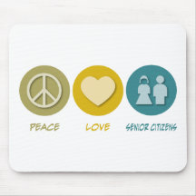Peace Love Senior Citizens Mouse Mat