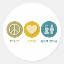 Peace Love Senior Citizens Stickers