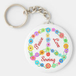 Peace Love Sewing Keychains