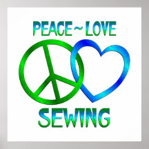 Peace Love SEWING Print
