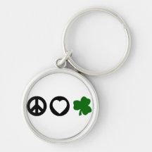 Peace Love Shamrock Key Chains