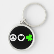 Peace Love Shamrock Keychains