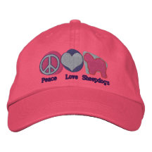 Peace Love Sheepdogs Embroidered Hat (Pretty)