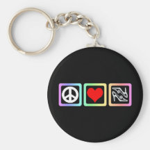 Peace love shoes key chain